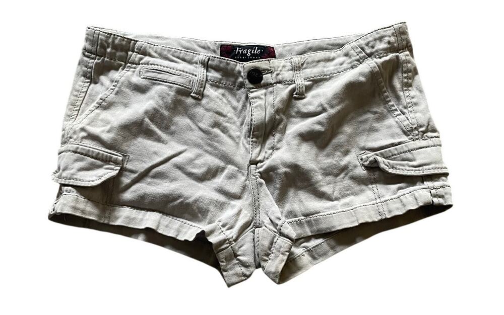 Y2K Mini Cargo Shorts False Pocket Size Juniors 13 Micro Festival Fair Party